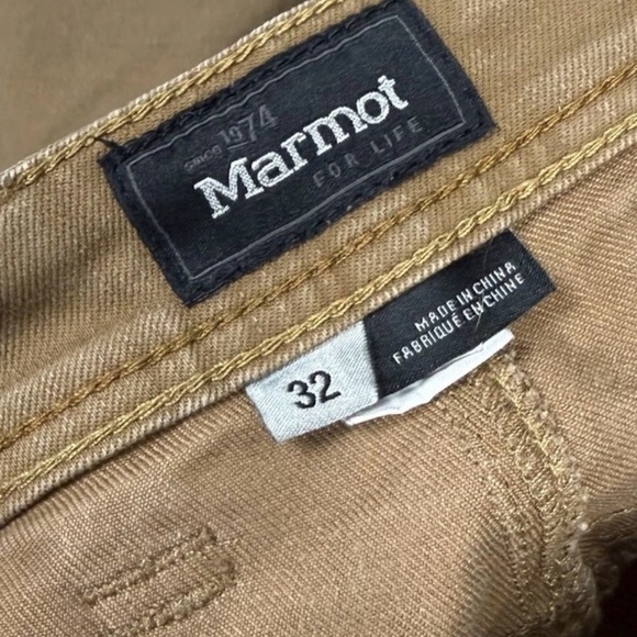Marmot Men's Morrison Jeans 32x30 Tan Denim Outdoor Hiking Straight Leg 5 Pocket - Picture 7 of 11